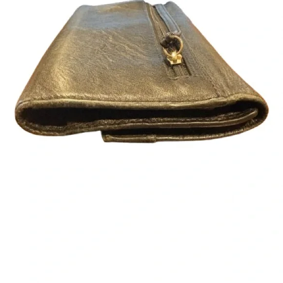 Coach Black Leather Trifold Wallet Checkbook Style - Picture 3 of 5